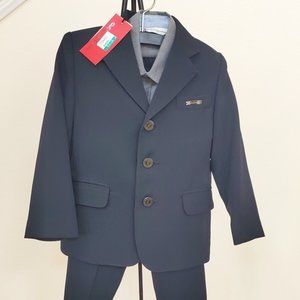 New Roberta di Camerino Italy Venizia Boys Wool Dress Suit (5 pieces + bag)